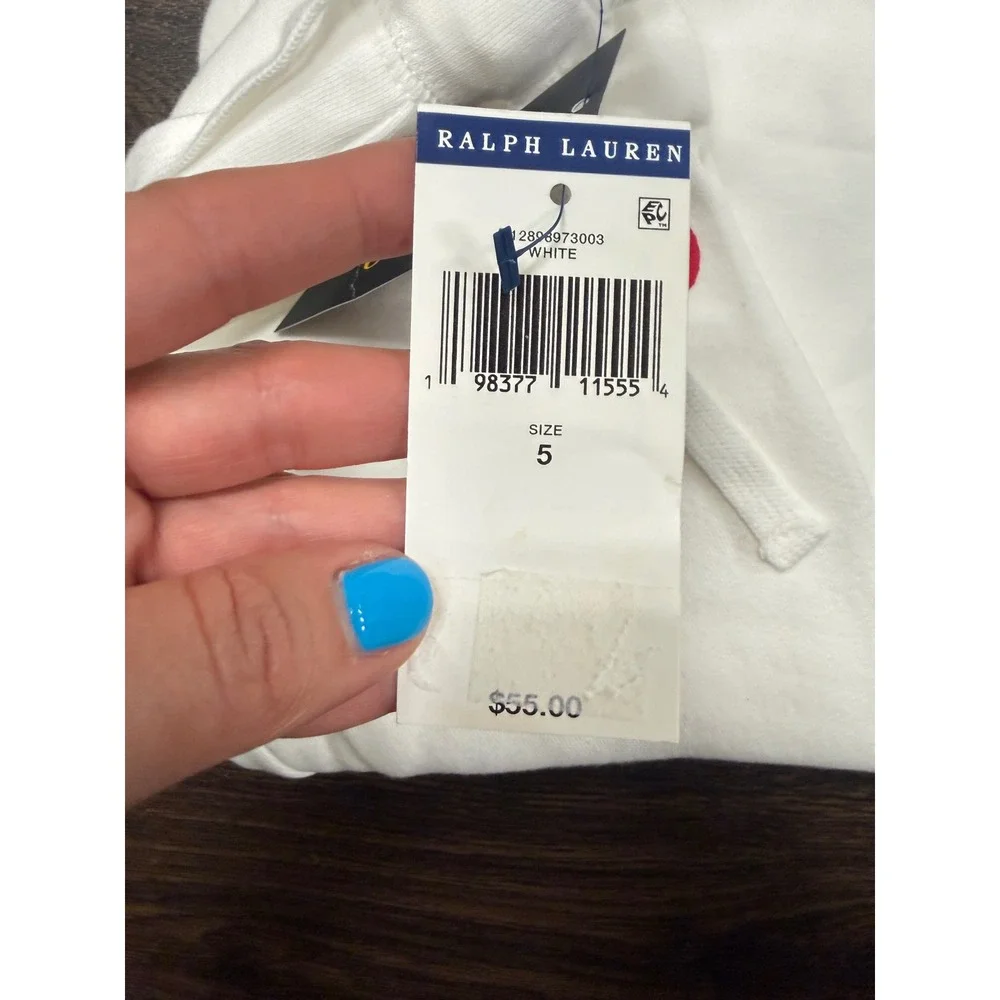 NWT Polo Ralph Lauren Kids Fleece Sweatpants - White (Size 5)